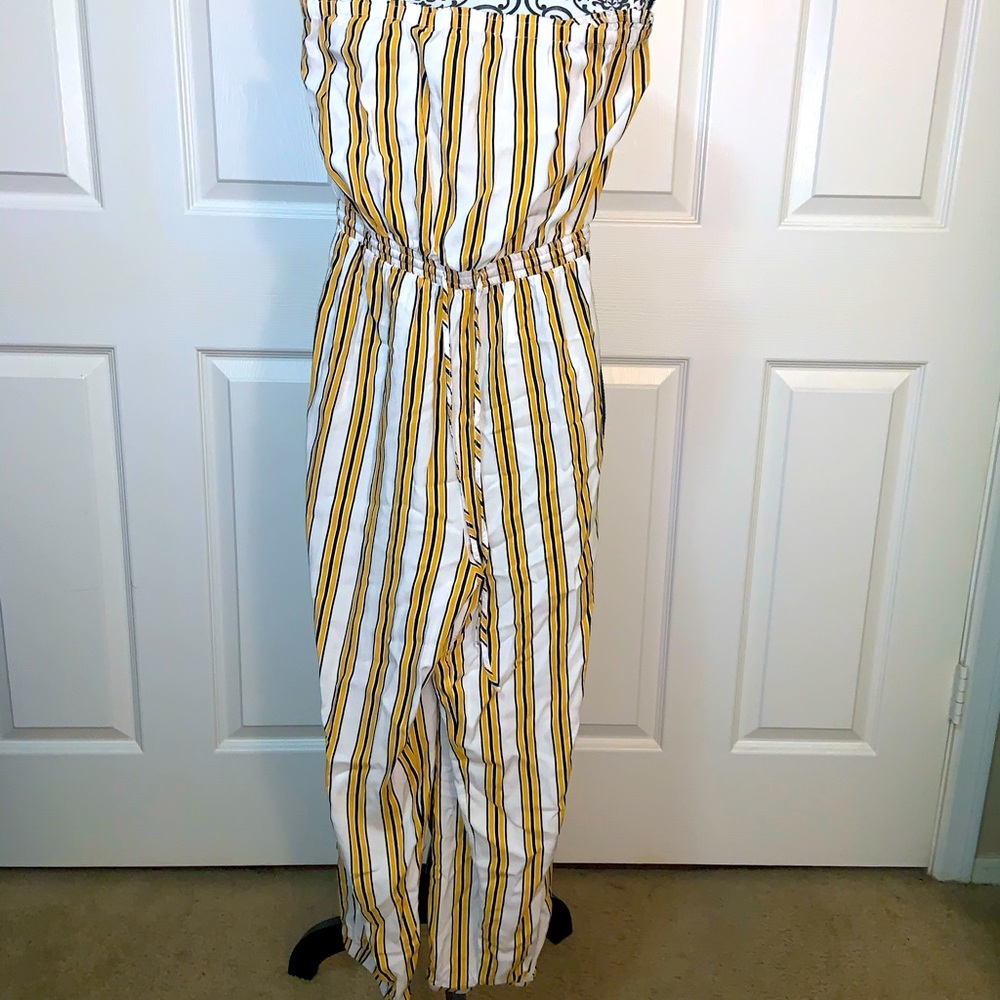 White and yellow jumpsuit